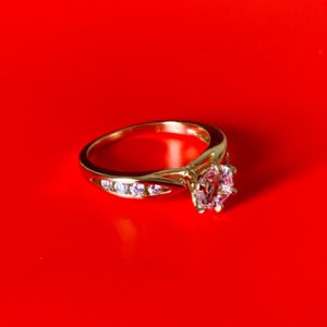 Gold Plated Imitation AD Solitaire Finger Ring