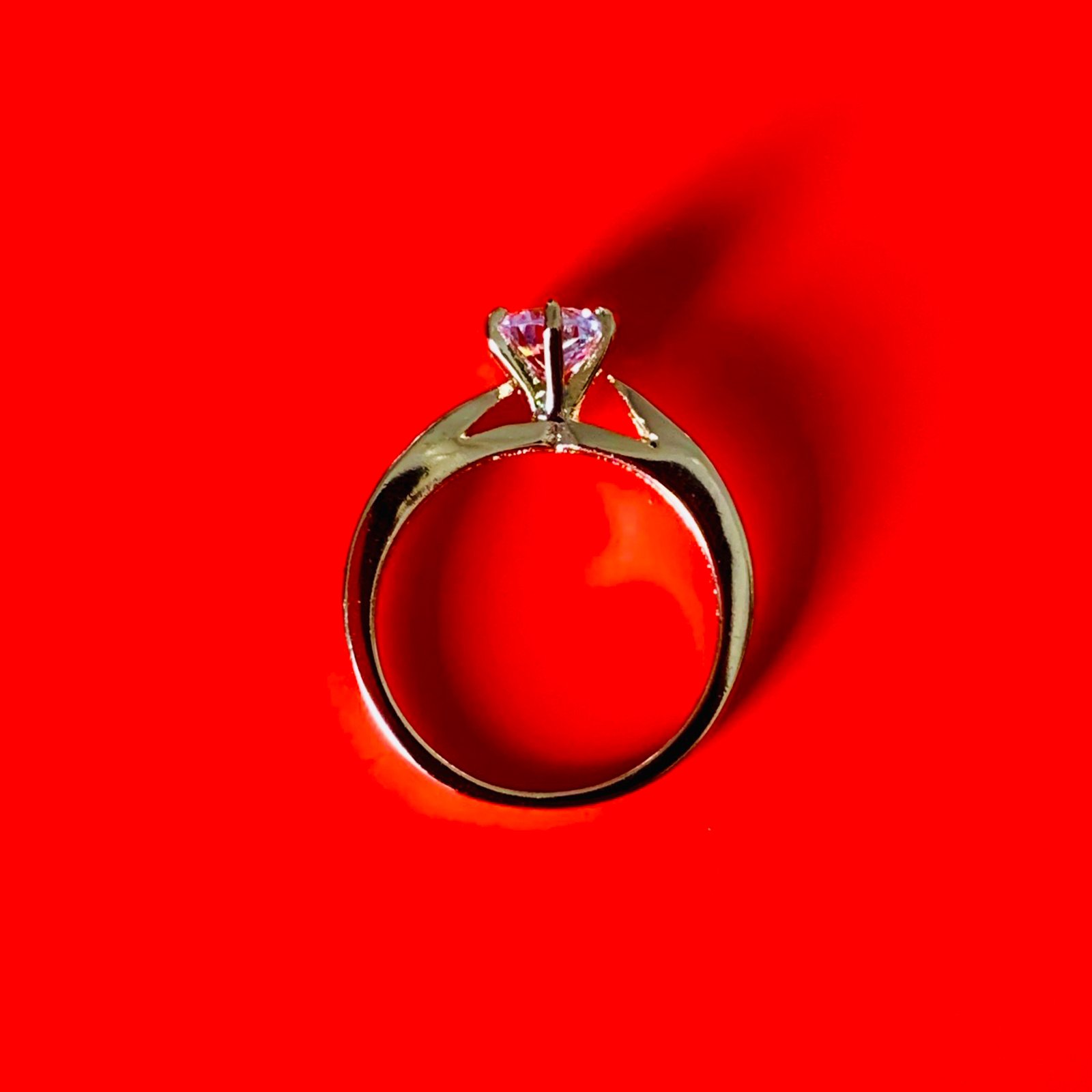 Gold Plated Imitation AD Solitaire Finger Ring - Image 3