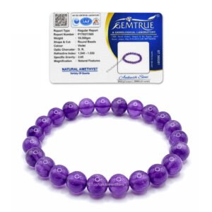Amethyst Bracelet for Men and Women with Certificate of Authenticity