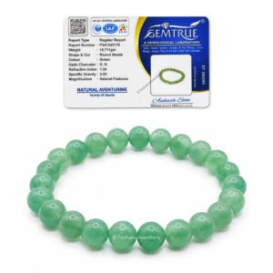Green Aventurine Bracelet for Men and Women with Certificate of Authenticity