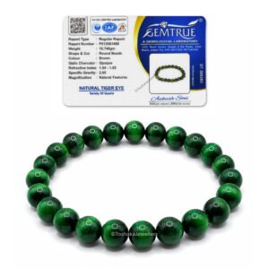 Green Tiger Eye Bracelet for Men and Women with Certificate of Authenticity