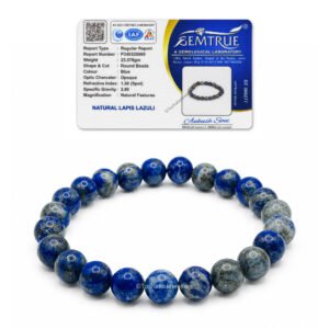 Lapis Lazuli Bracelet for Men and Women with Certificate of Authenticity