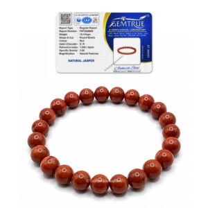 Red Jasper Bracelet for Men and Women with Certificate of Authenticity