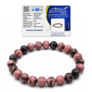 Rhodonite Bracelet for Men and Women with Certificate of Authenticity